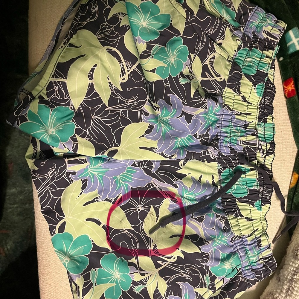 Columbia Floral Athletic Shorts - Black, Green, Blue